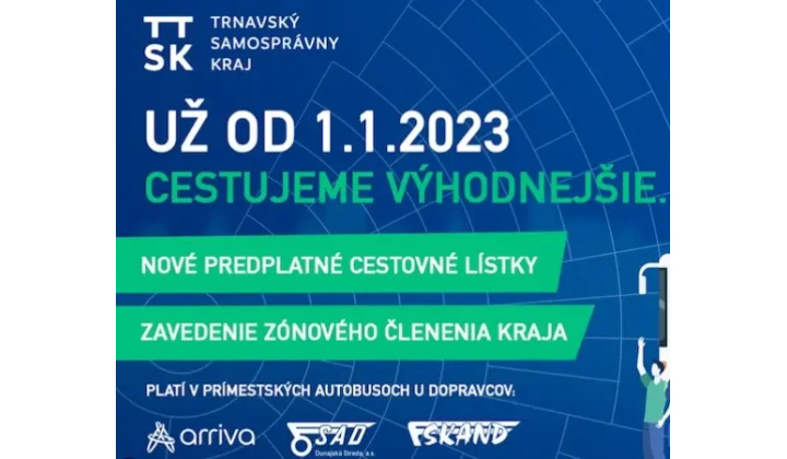 Informácia k zavedeniu predplatných cestovných lístkov na autobus od 1.1.2023